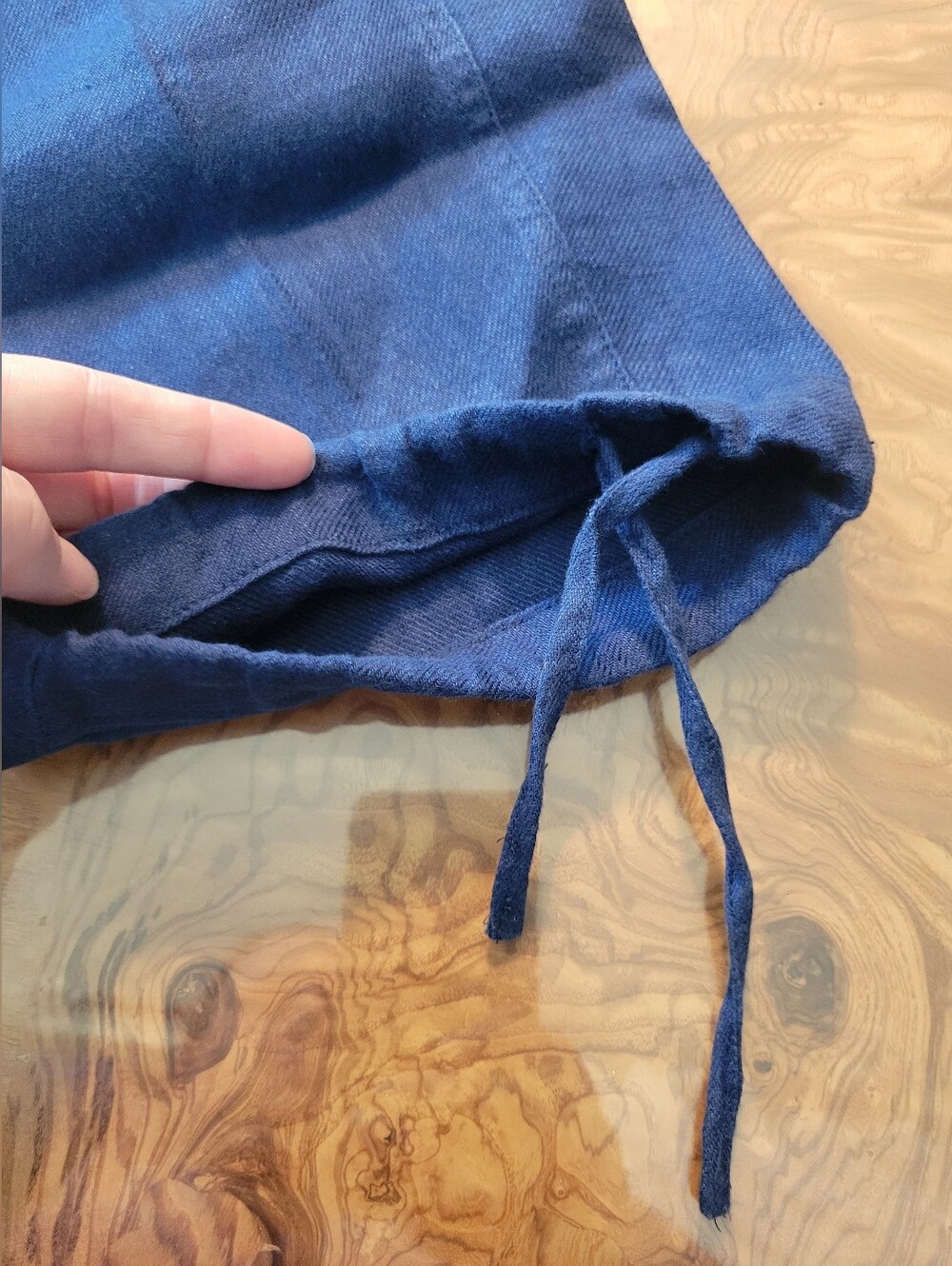 Ralph Lauren 100% Linen Deep Navy Cropped Cargo Pants with Drawstring Cuffs - Picture 6 of 10